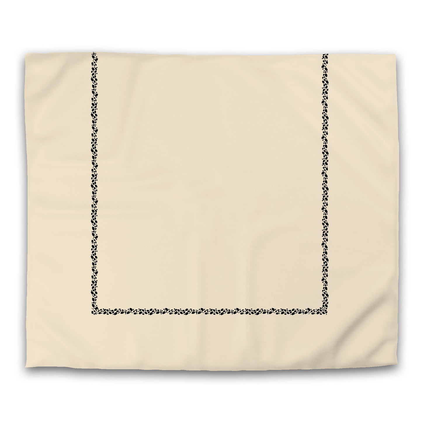 Beige Cotton Sateen Duvet Cover, Black Hand-painted Dab Motif Print, Classic Border, CSDU-1015-091, King - 269 x  234 cm / 106 x 92 inches