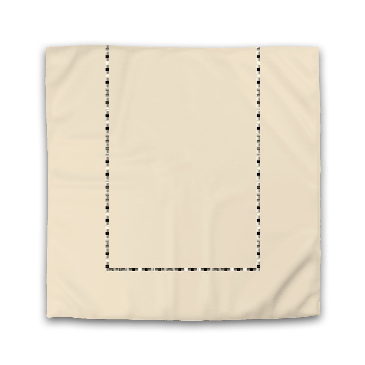 Beige Cotton Sateen Duvet Cover, Black Single Weave Motif Print, Classic Border | CSDU-1015-141