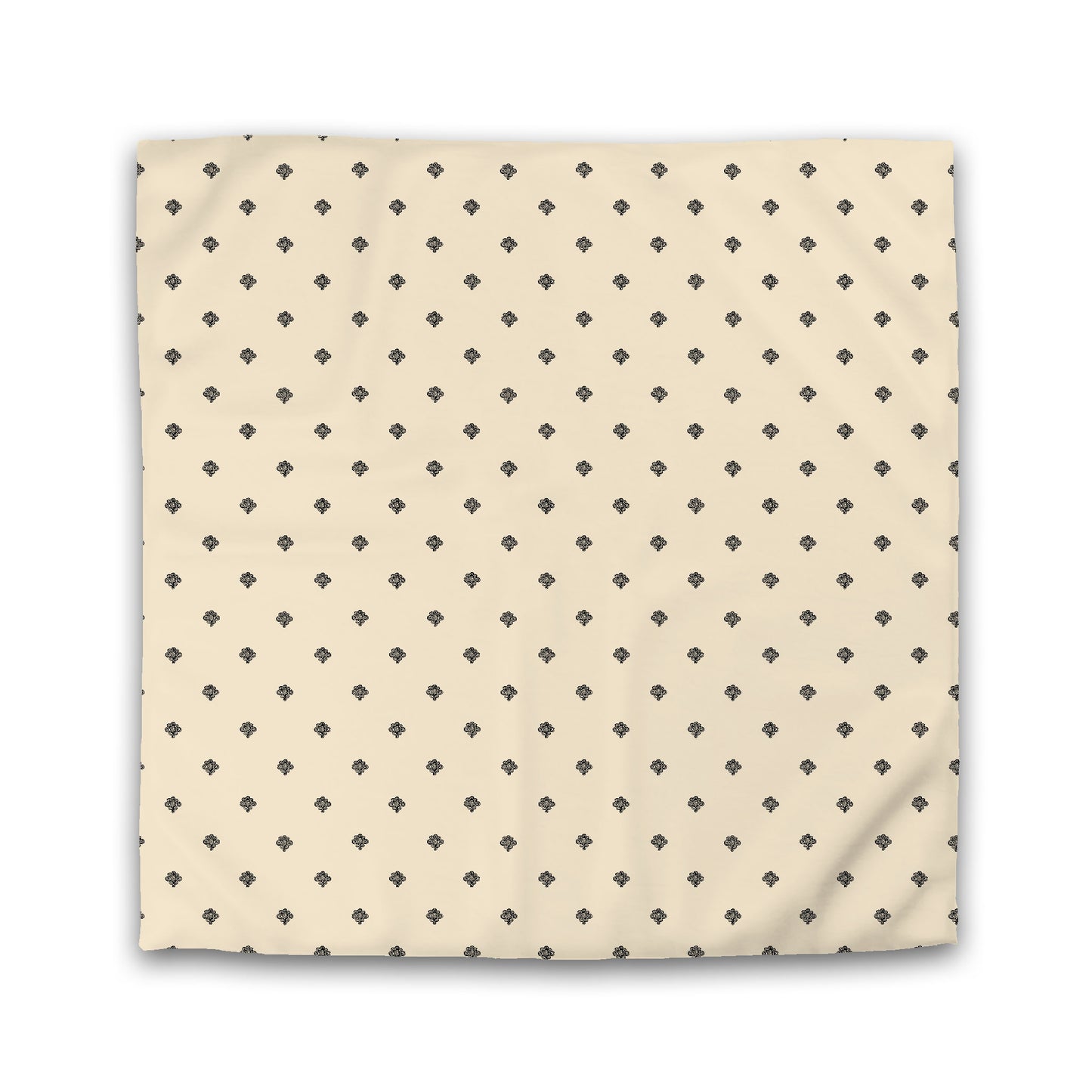 Beige Cotton Sateen Duvet Cover, Black Hand-painted Swizzle Motif Print | CSDU-1015-171