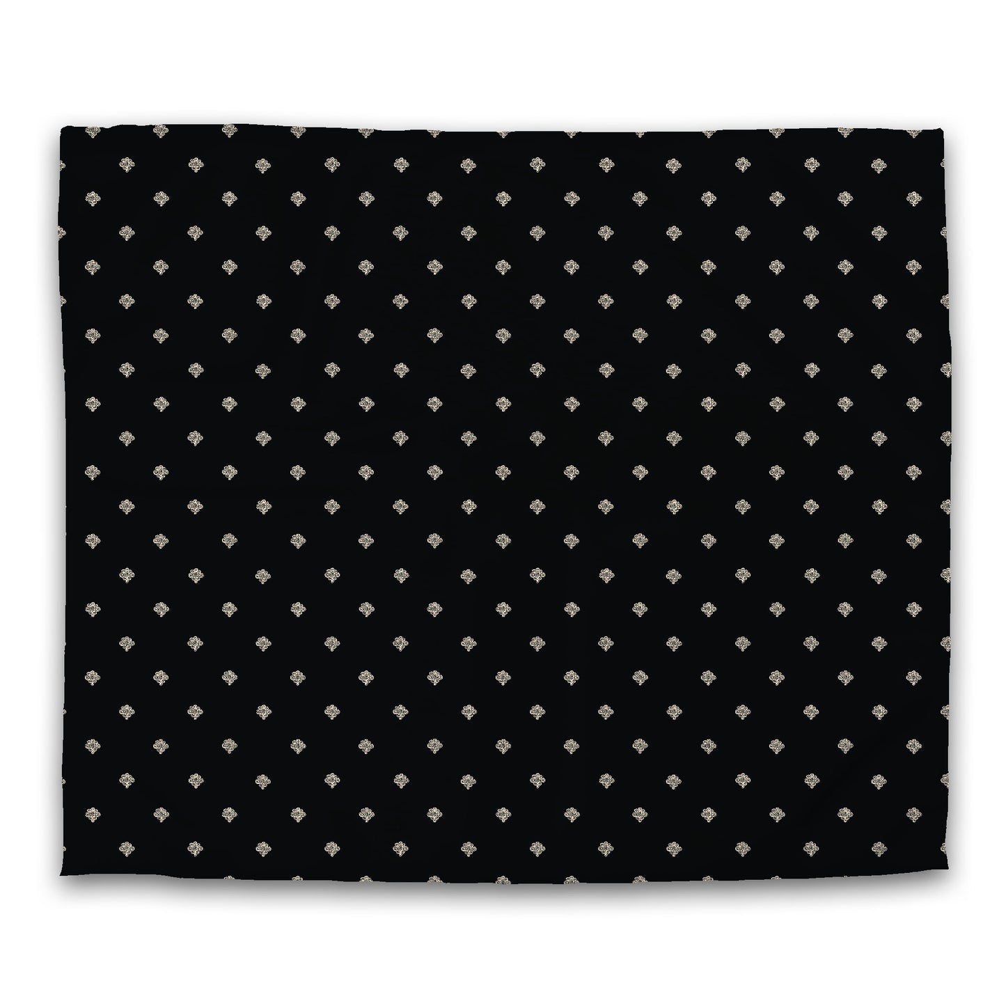 Black Cotton Sateen Duvet Cover, Beige Hand-painted Swizzle Motif Print, CSDU-1015-172, King - 269 x  234 cm / 106 x 92 inches