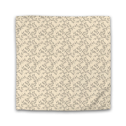 Beige Cotton Sateen Duvet Cover, Black Hand-painted Vine Print | CSDU-1015-181