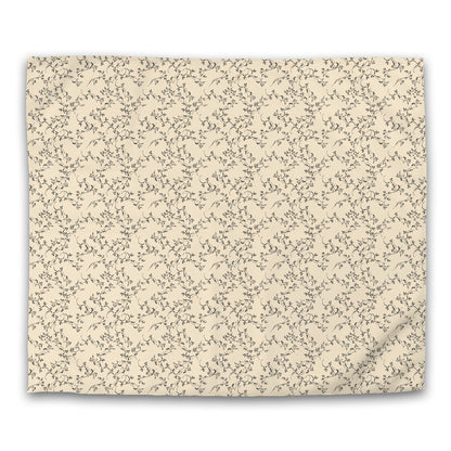Beige Cotton Sateen Duvet Cover, Black Hand-painted Vine Print, CSDU-1015-181, King - 269 x  234 cm / 106 x 92 inches