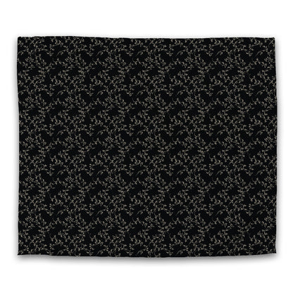 Black Cotton Sateen Duvet Cover, Beige Hand-painted Vine Print, CSDU-1015-182, King - 269 x  234 cm / 106 x 92 inches