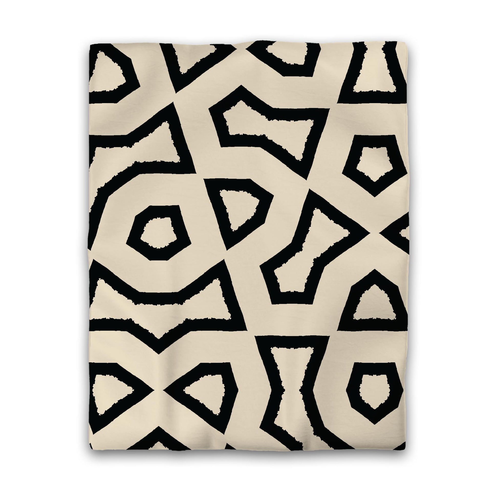 Beige Cotton Sateen Duvet Cover, Bold Black Graphic, CSDU-1015-391, Twin - 178 x 229 cm / 70 x 90 inches