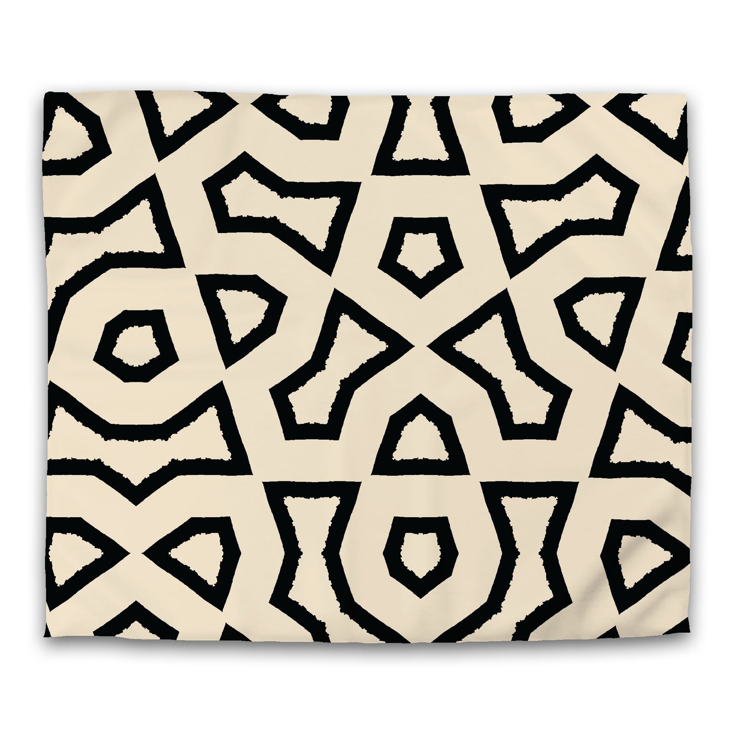 Beige Cotton Sateen Duvet Cover, Bold Black Graphic, CSDU-1015-391, King - 269 x  234 cm / 106 x 92 inches