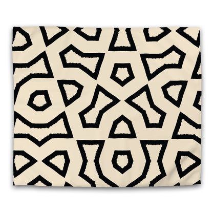 Beige Cotton Sateen Duvet Cover, Bold Black Graphic, CSDU-1015-391, King - 269 x  234 cm / 106 x 92 inches