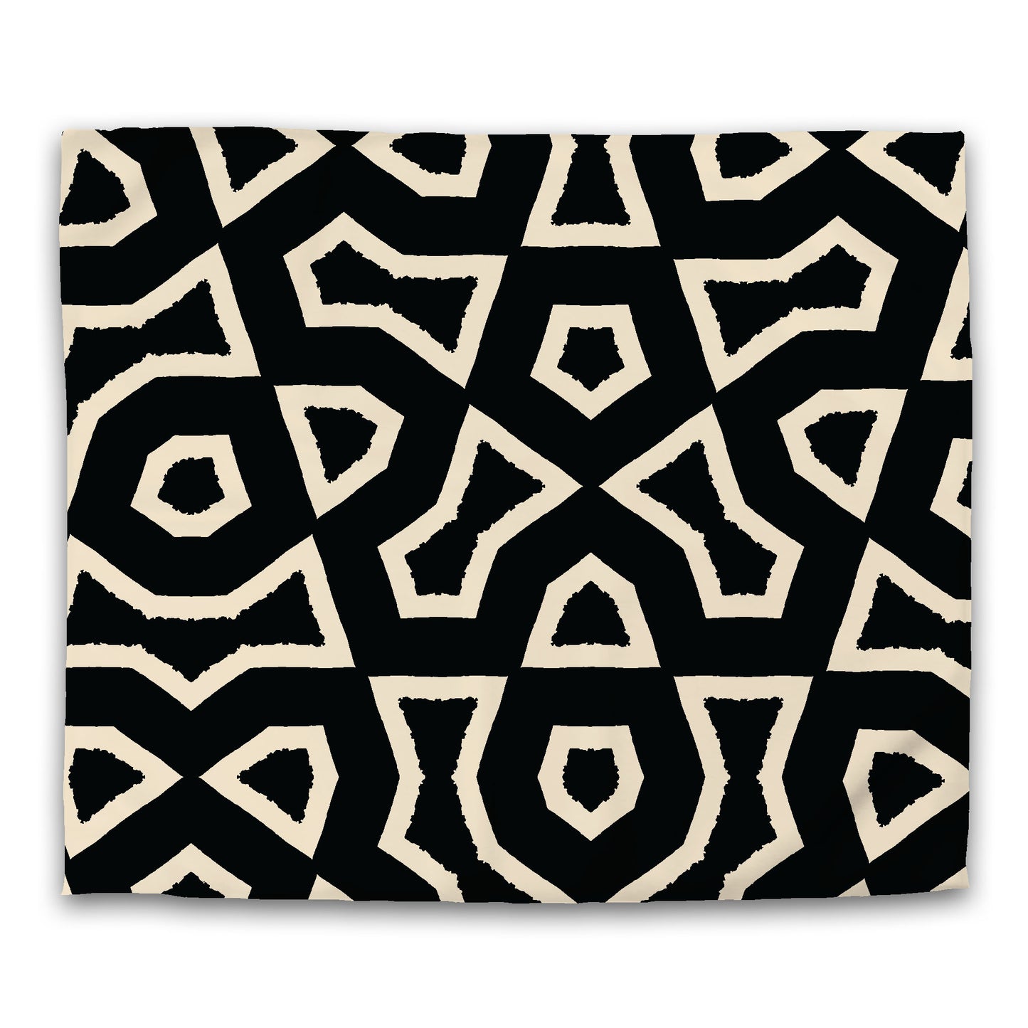 Black Cotton Sateen Duvet Cover, Bold Beige Graphic, CSDU-1015-392, King - 269 x  234 cm / 106 x 92 inches