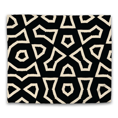Black Cotton Sateen Duvet Cover, Bold Beige Graphic, CSDU-1015-392, King - 269 x  234 cm / 106 x 92 inches