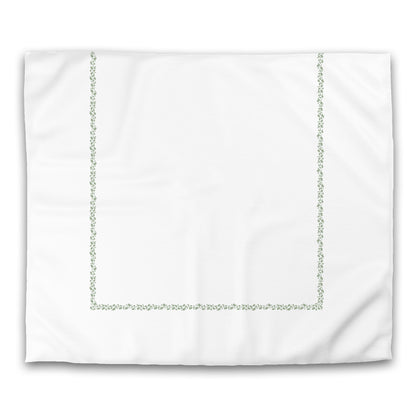 Off-white Cotton Sateen Duvet Cover, Green Hand-painted Dab Motif Print, Classic Border, CSDU-1052-091, King - 269 x  234 cm / 106 x 92 inches