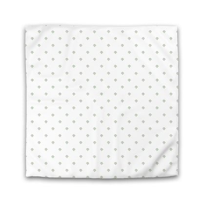 Off-white Cotton Sateen Duvet Cover, Green Hand-painted Swizzle Motif Print | CSDU-1052-171
