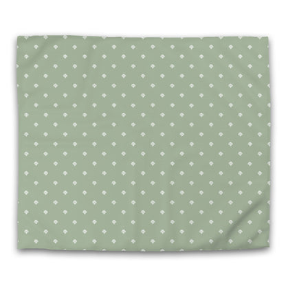 Green Cotton Sateen Duvet Cover, Off-white Hand-painted Swizzle Motif Print, CSDU-1052-172, King - 269 x  234 cm / 106 x 92 inches