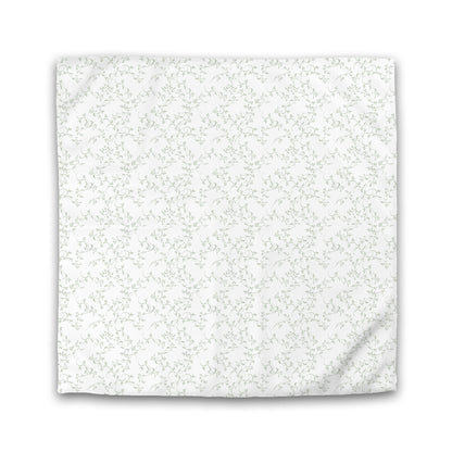 Off-white Cotton Sateen Duvet Cover, Green Hand-painted Vine Print | CSDU-1052-181