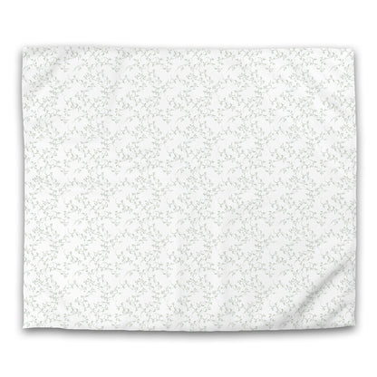 Off-white Cotton Sateen Duvet Cover, Green Hand-painted Vine Print, CSDU-1052-181, King - 269 x  234 cm / 106 x 92 inches
