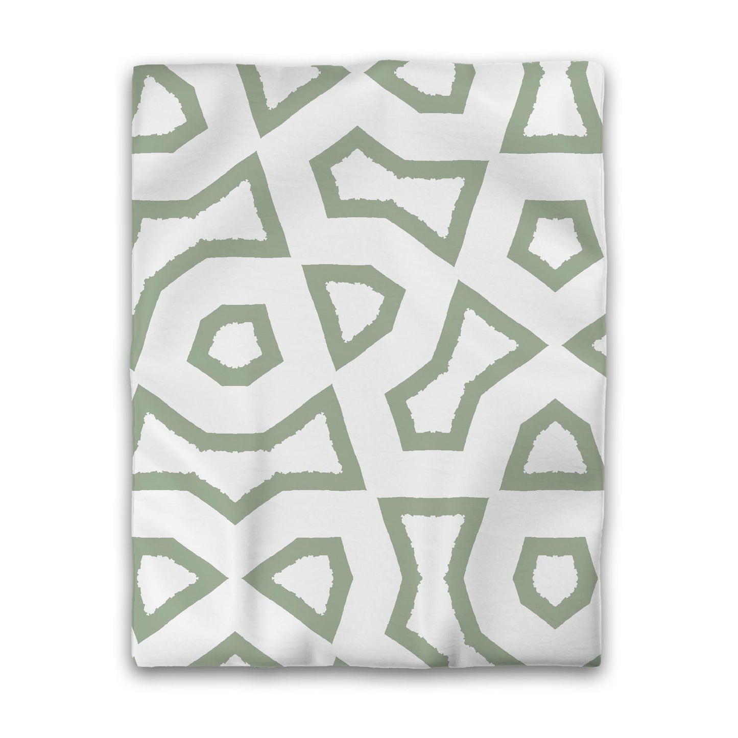 Off-white Cotton Sateen Duvet Cover, Bold Green Graphic, CSDU-1052-391, Twin - 178 x 229 cm / 70 x 90 inches