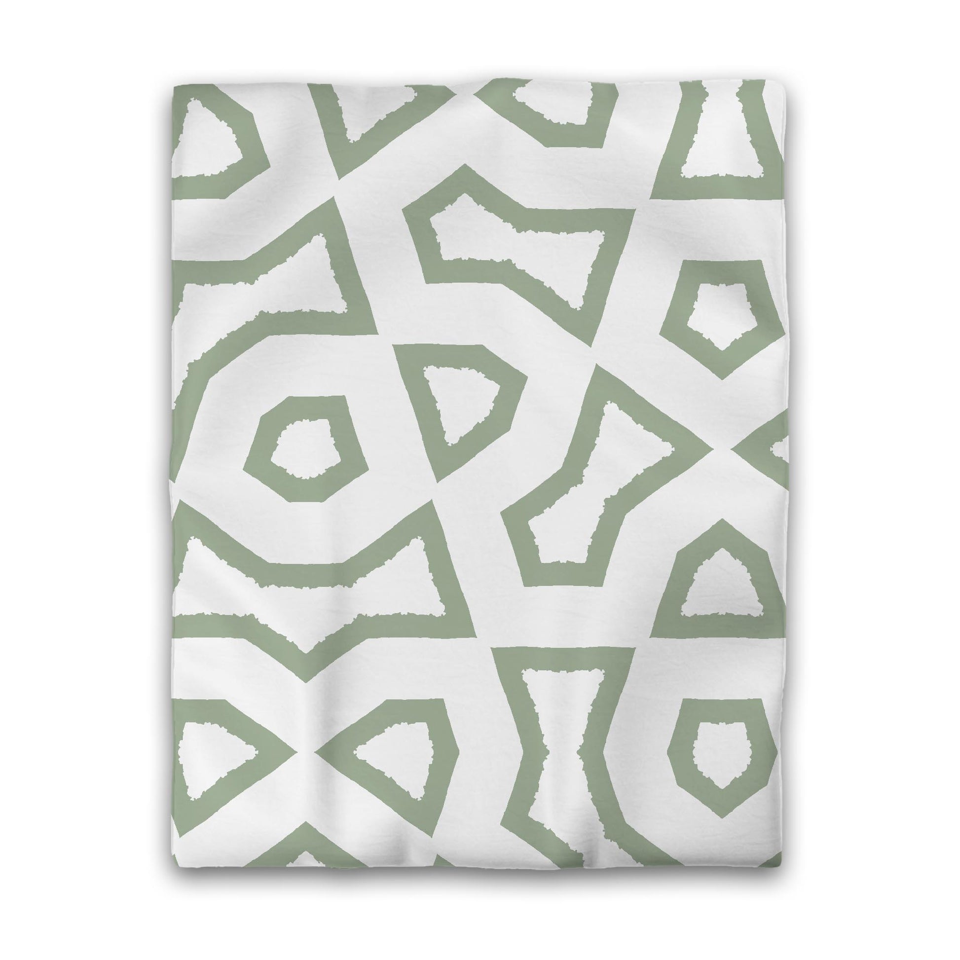 Off-white Cotton Sateen Duvet Cover, Bold Green Graphic, CSDU-1052-391, Twin - 178 x 229 cm / 70 x 90 inches
