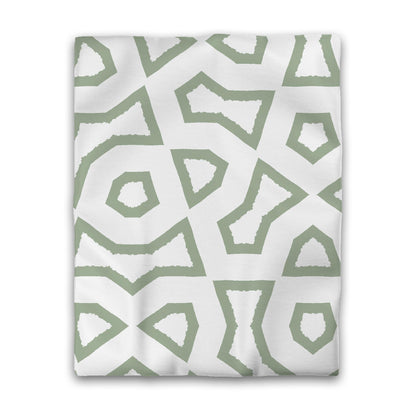 Off-white Cotton Sateen Duvet Cover, Bold Green Graphic, CSDU-1052-391, Twin - 178 x 229 cm / 70 x 90 inches