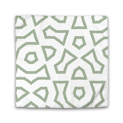 Off-white Cotton Sateen Duvet Cover, Bold Green Graphic | CSDU-1052-391