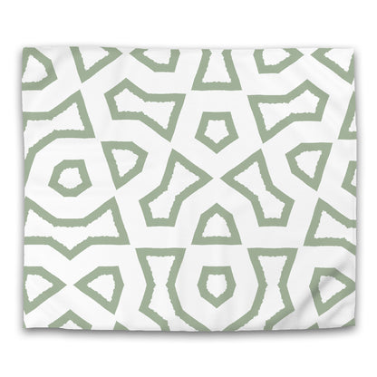 Off-white Cotton Sateen Duvet Cover, Bold Green Graphic, CSDU-1052-391, King - 269 x  234 cm / 106 x 92 inches