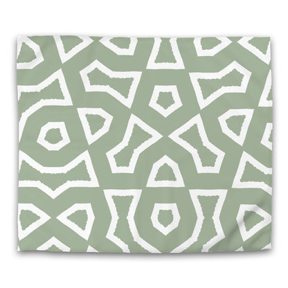 Green Cotton Sateen Duvet Cover, Bold Off-white Graphic, CSDU-1052-392, King - 269 x  234 cm / 106 x 92 inches