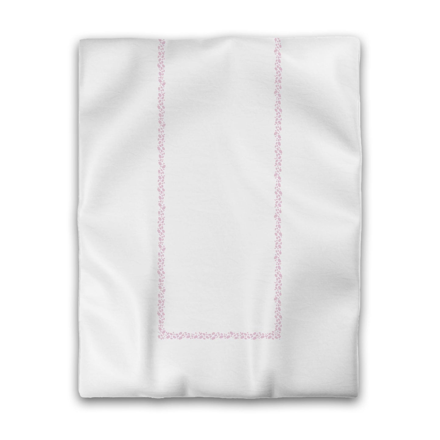 Off-white Cotton Sateen Duvet Cover, Pink Hand-painted Dab Motif Print, Classic Border, CSDU-1081-091, Twin - 178 x 229 cm / 70 x 90 inches