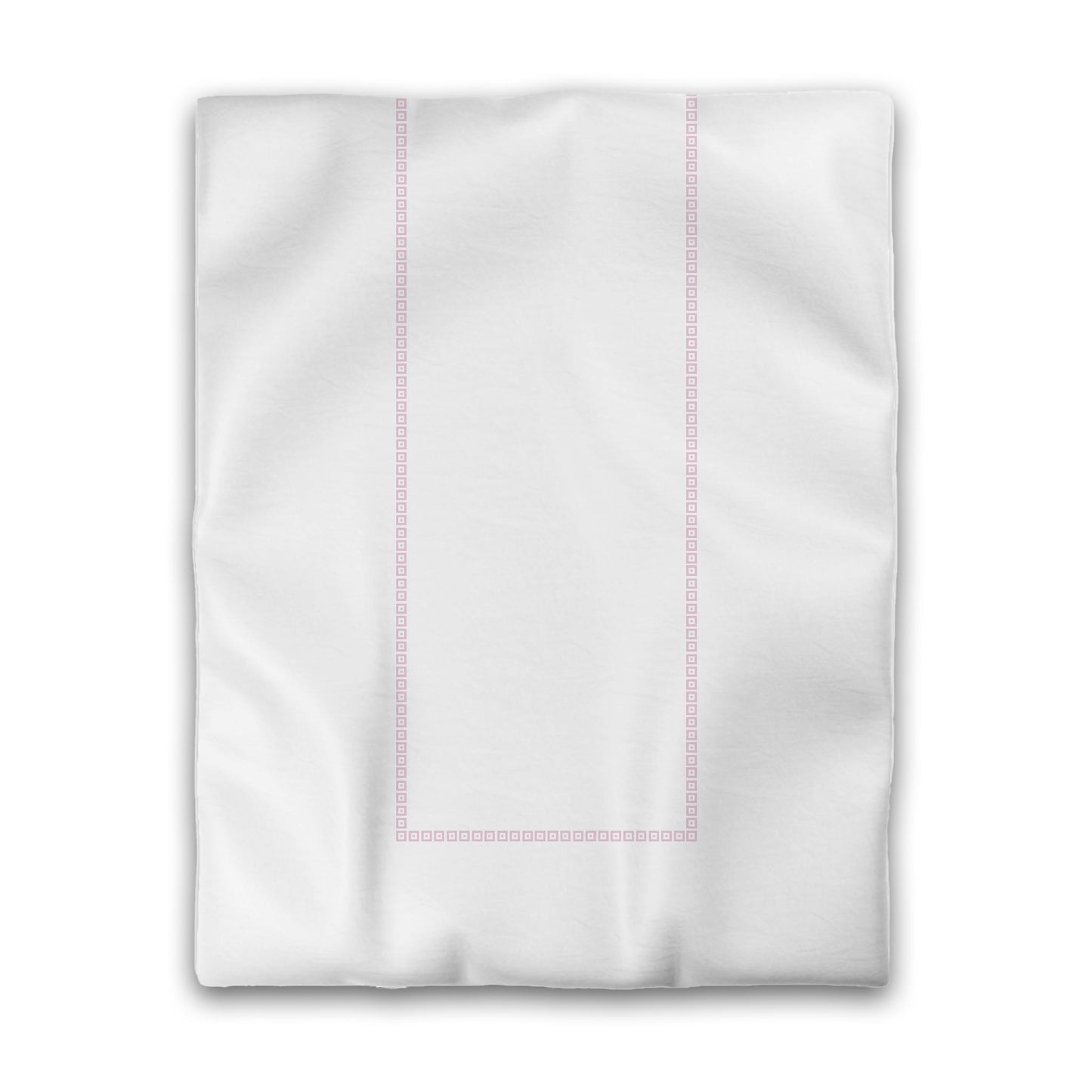 Off-white Cotton Sateen Duvet Cover, Pink Repeating Square Motif Print, Classic Border, CSDU-1081-121, Twin - 178 x 229 cm / 70 x 90 inches