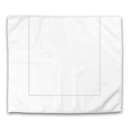 Off-white Cotton Sateen Duvet Cover, Pink Repeating Square Motif Print, Classic Border, CSDU-1081-121, King - 269 x  234 cm / 106 x 92 inches