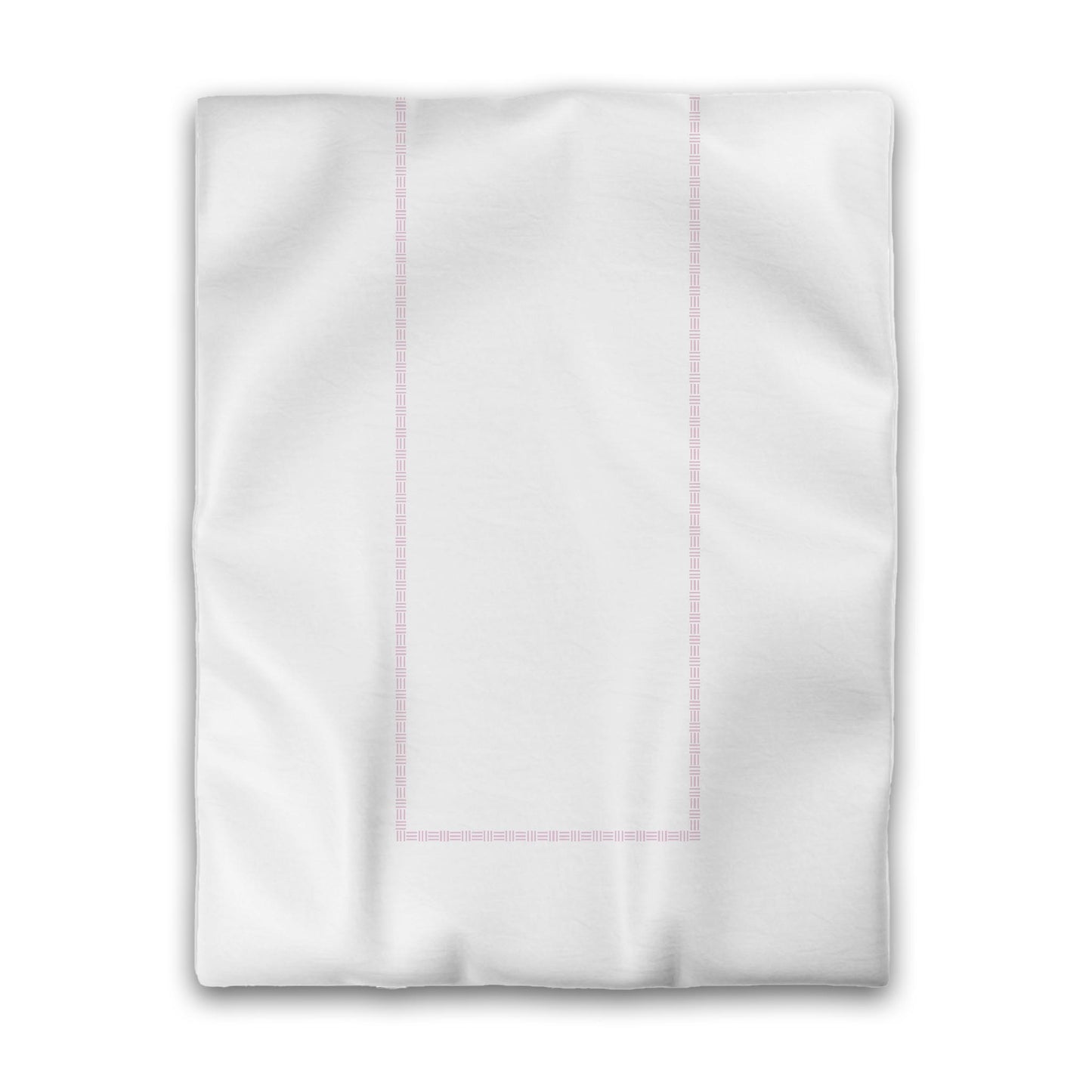 Off-white Cotton Sateen Duvet Cover, Pink Single Weave Motif Print, Classic Border, CSDU-1081-141, Twin - 178 x 229 cm / 70 x 90 inches