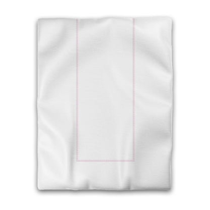 Off-white Cotton Sateen Duvet Cover, Pink Single Weave Motif Print, Classic Border, CSDU-1081-141, Twin - 178 x 229 cm / 70 x 90 inches