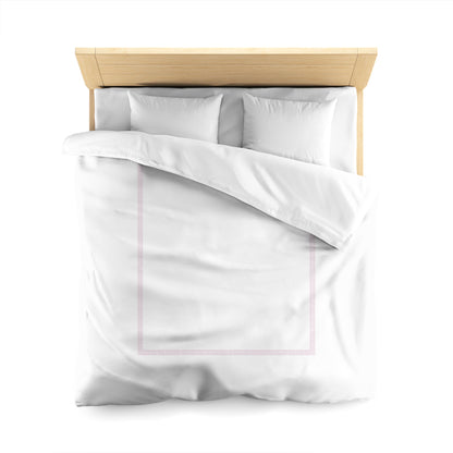 Off-white Cotton Sateen Duvet Cover, Pink Double Weave Motif Print, Classic Border, CSDU-1081-143, Queen - 229 x 229 cm / 90 x 90 inches