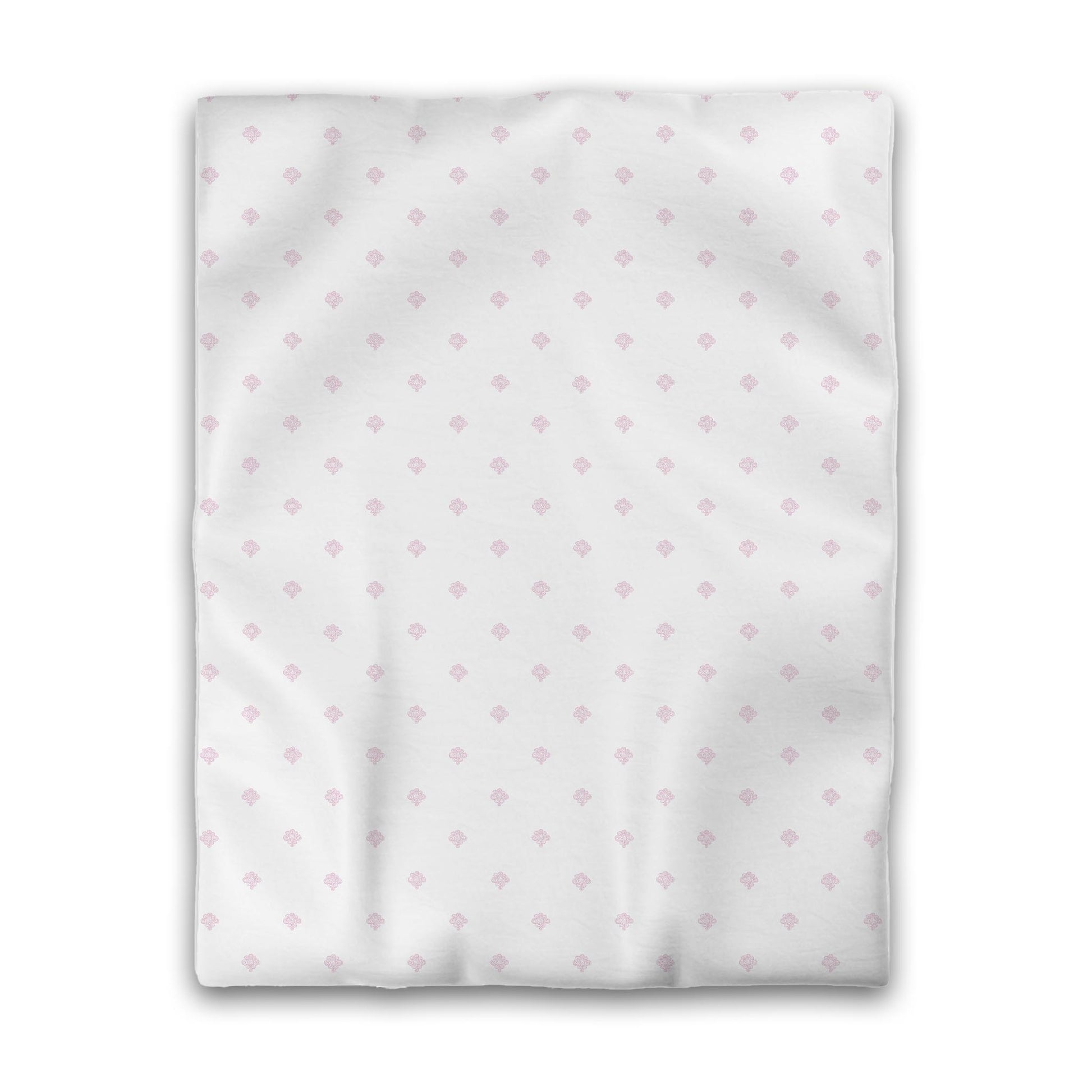 Off-white Cotton Sateen Duvet Cover, Pink Hand-painted Swizzle Motif Print, CSDU-1081-171, Twin - 178 x 229 cm / 70 x 90 inches