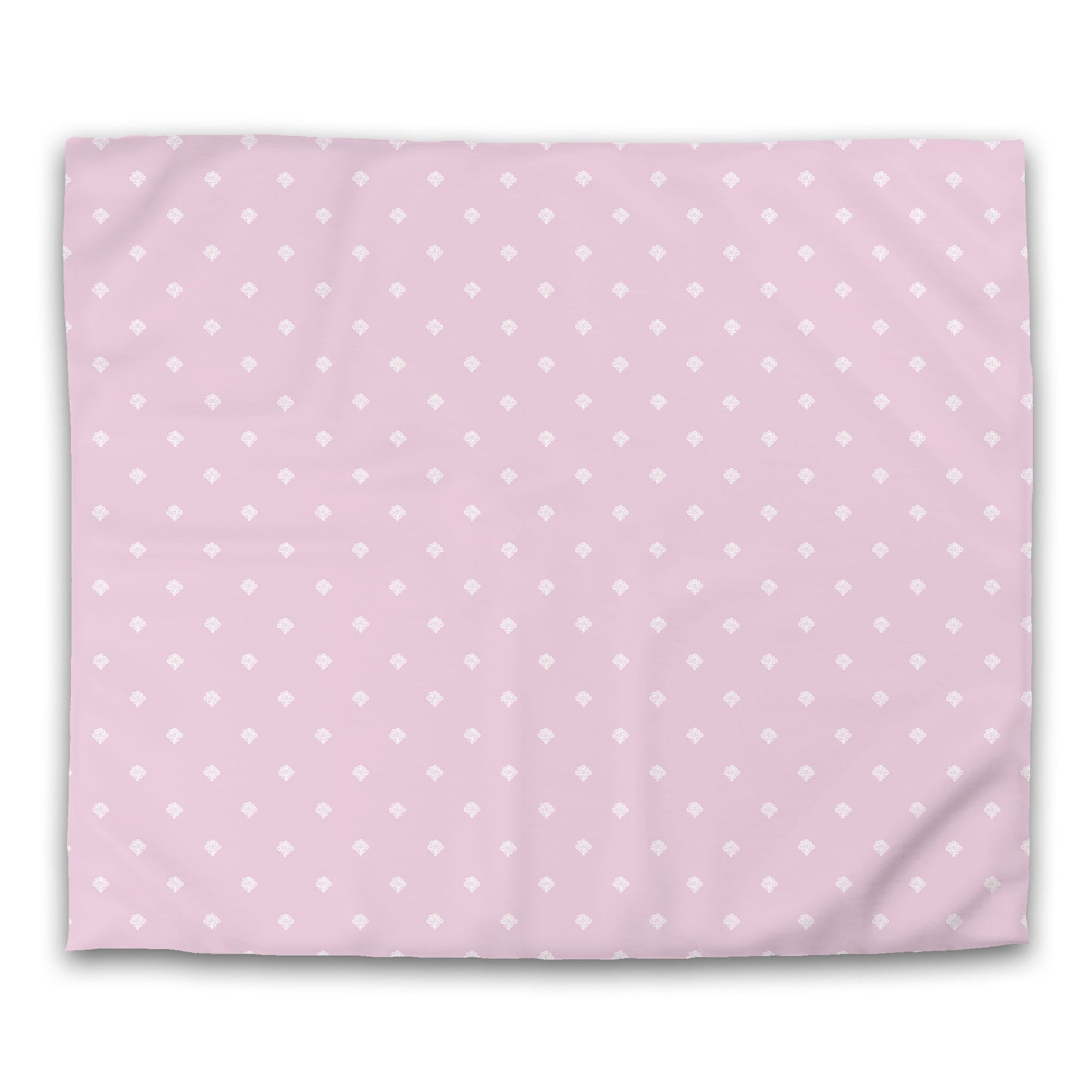 Pink Cotton Sateen Duvet Cover, Off-white Hand-painted Swizzle Motif Print, CSDU-1081-172, King - 269 x  234 cm / 106 x 92 inches