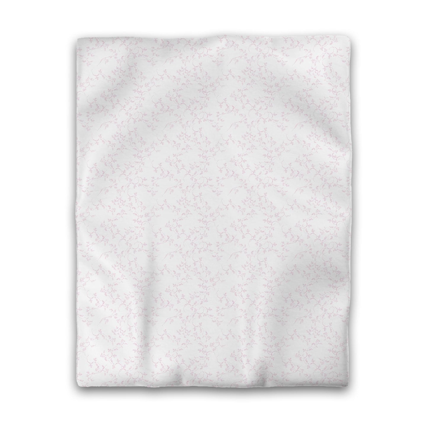 Off-white Cotton Sateen Duvet Cover, Pink Hand-painted Vine Print, CSDU-1081-181, Twin - 178 x 229 cm / 70 x 90 inches