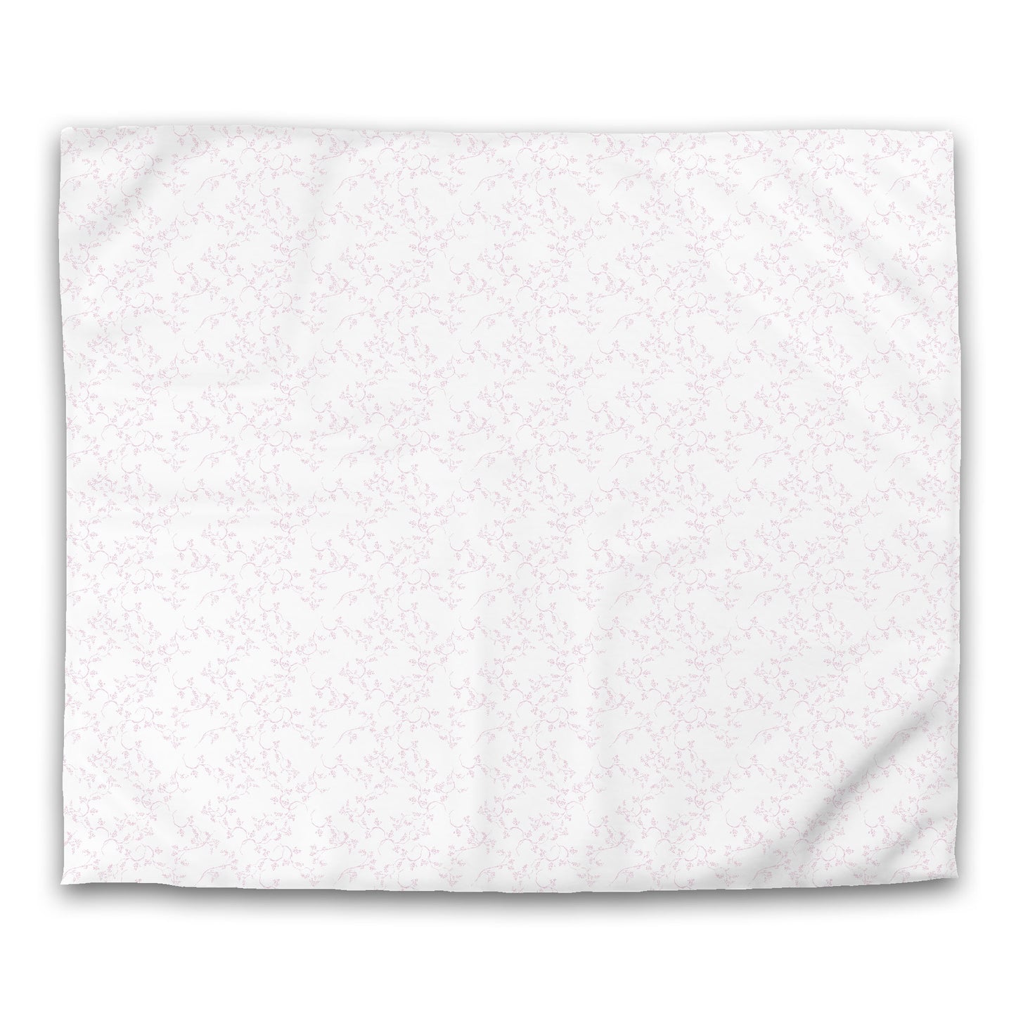 Off-white Cotton Sateen Duvet Cover, Pink Hand-painted Vine Print, CSDU-1081-181, King - 269 x  234 cm / 106 x 92 inches
