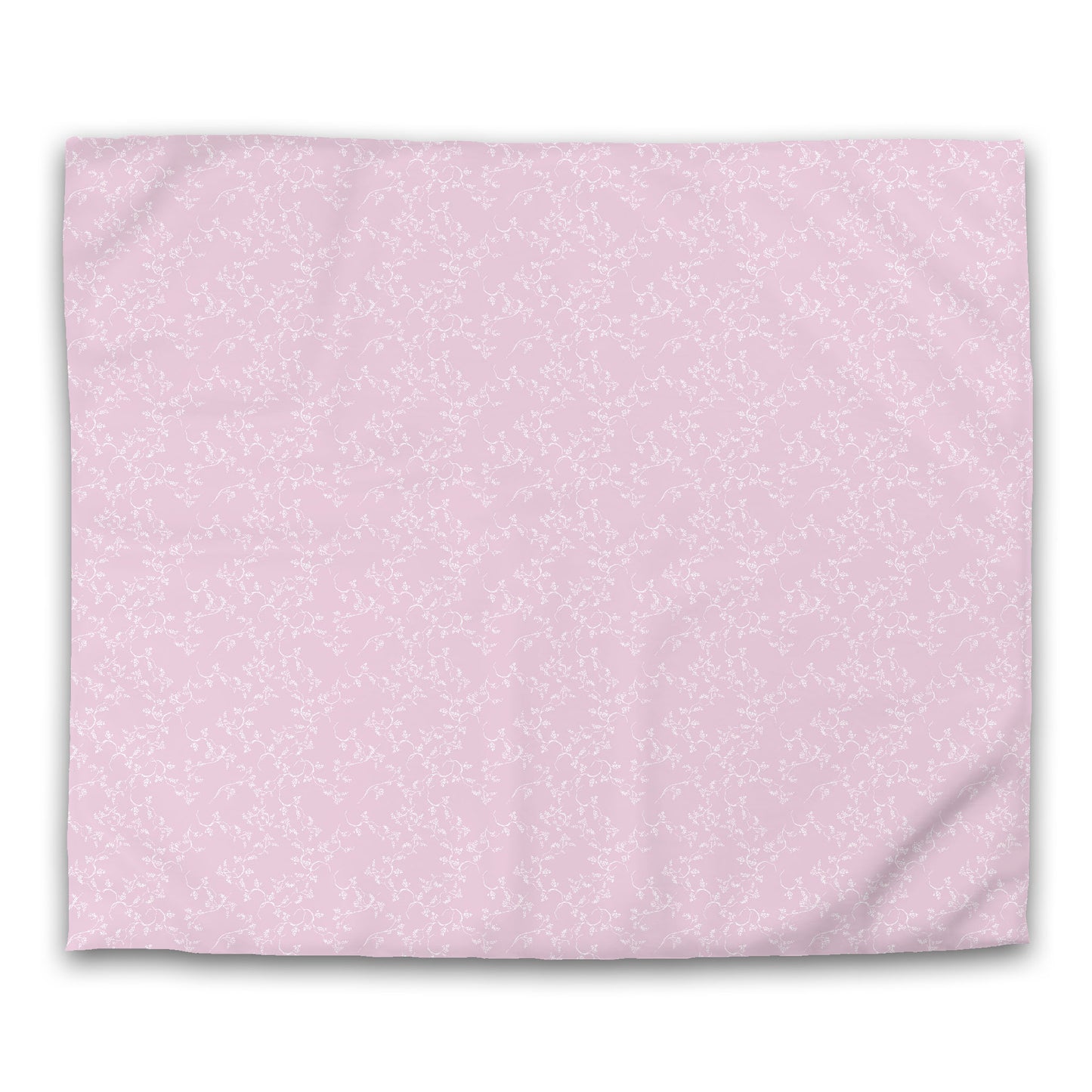 Pink Cotton Sateen Duvet Cover, Off-white Hand-painted Vine Print, CSDU-1081-182, King - 269 x  234 cm / 106 x 92 inches