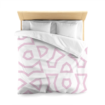 Off-white Cotton Sateen Duvet Cover, Bold Pink Graphic, CSDU-1081-391, Queen - 229 x 229 cm / 90 x 90 inches