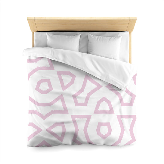 Off-white Cotton Sateen Duvet Cover, Bold Pink Graphic, CSDU-1081-391, Queen - 229 x 229 cm / 90 x 90 inches