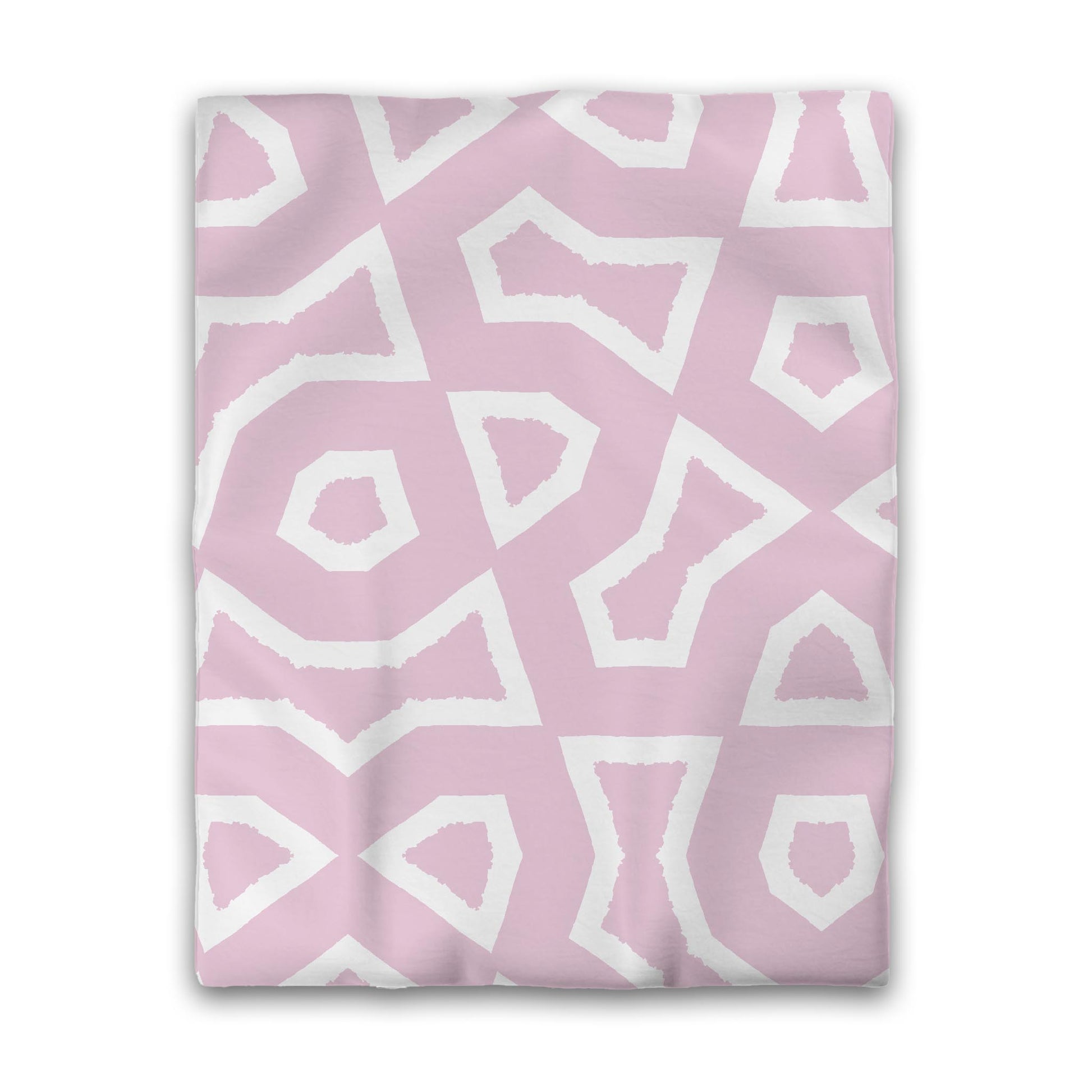 Pink Cotton Sateen Duvet Cover, Bold Off-white Graphic, CSDU-1081-392, Twin - 178 x 229 cm / 70 x 90 inches