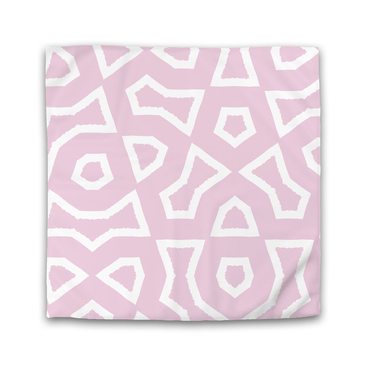 Pink Cotton Sateen Duvet Cover, Bold Off-white Graphic | CSDU-1081-392