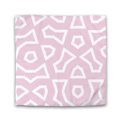 Pink Cotton Sateen Duvet Cover, Bold Off-white Graphic | CSDU-1081-392