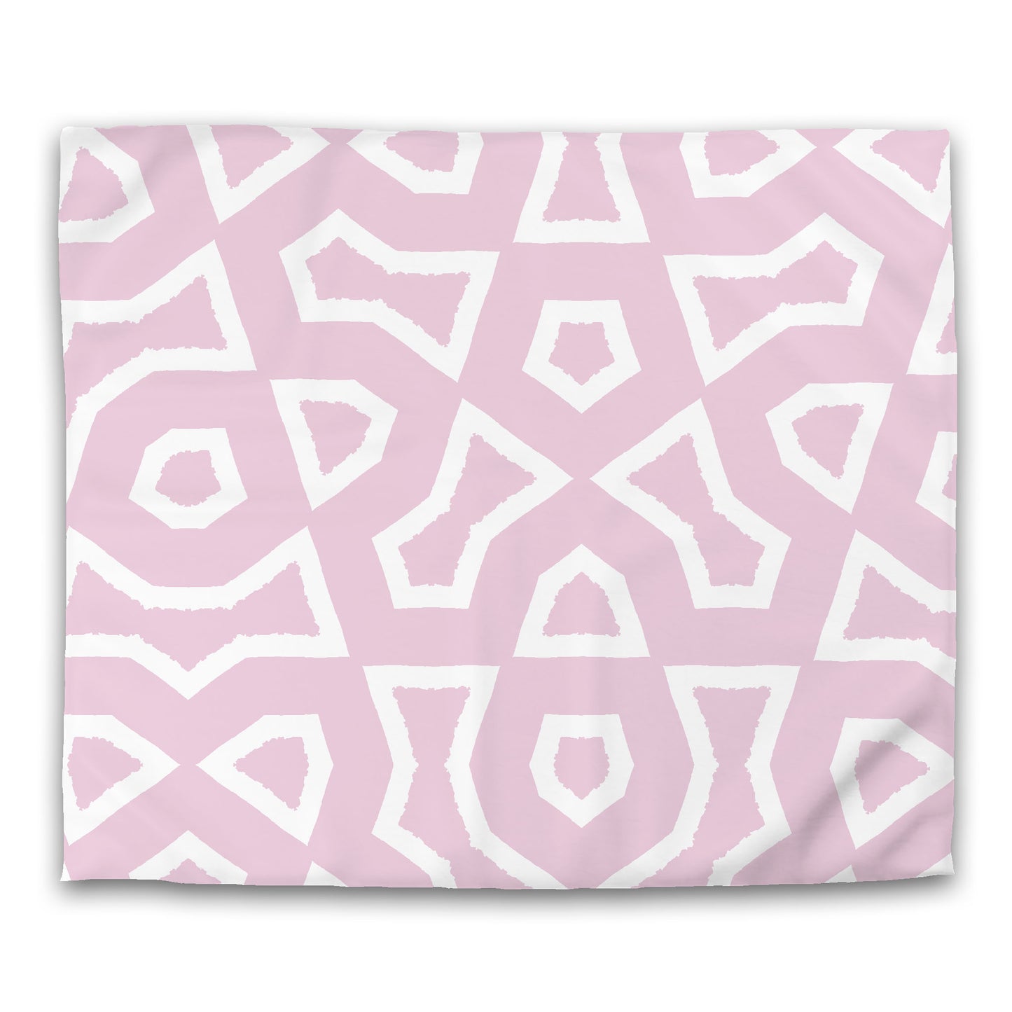 Pink Cotton Sateen Duvet Cover, Bold Off-white Graphic, CSDU-1081-392, King - 269 x  234 cm / 106 x 92 inches