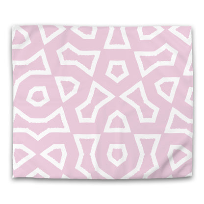 Pink Cotton Sateen Duvet Cover, Bold Off-white Graphic, CSDU-1081-392, King - 269 x  234 cm / 106 x 92 inches