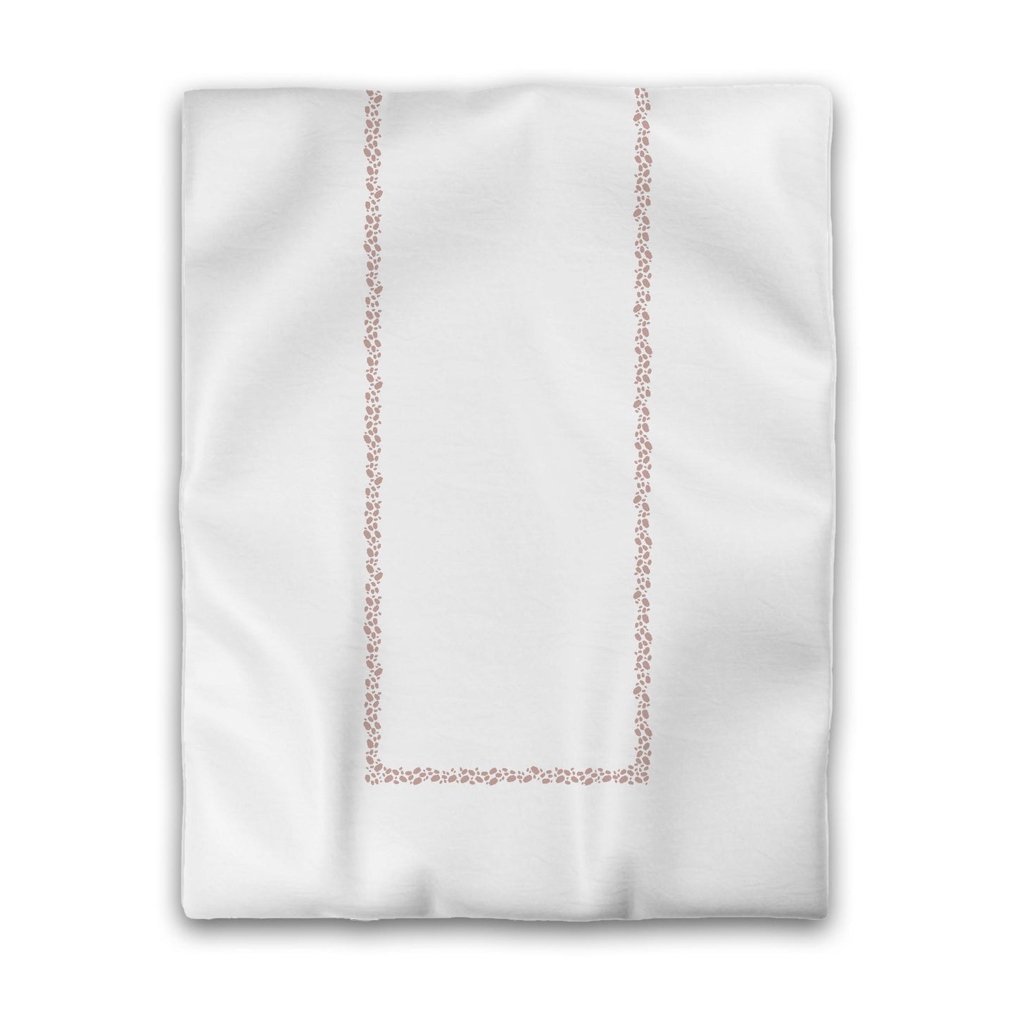 Off-white Cotton Sateen Duvet Cover, Salmon Hand-painted Dab Motif Print, Classic Border, CSDU-1139-091, Twin - 178 x 229 cm / 70 x 90 inches