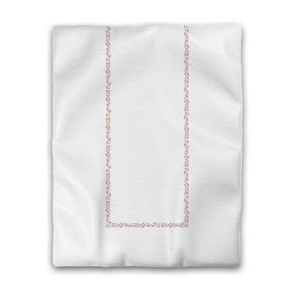 Off-white Cotton Sateen Duvet Cover, Salmon Hand-painted Dab Motif Print, Classic Border, CSDU-1139-091, Twin - 178 x 229 cm / 70 x 90 inches