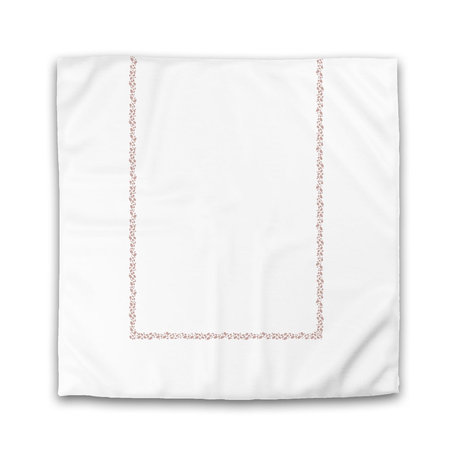 Off-white Cotton Sateen Duvet Cover, Salmon Hand-painted Dab Motif Print, Classic Border | CSDU-1139-091