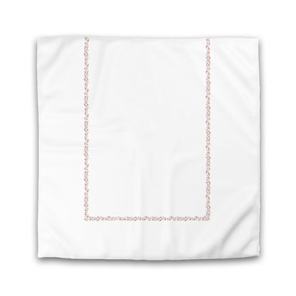 Off-white Cotton Sateen Duvet Cover, Salmon Hand-painted Dab Motif Print, Classic Border | CSDU-1139-091