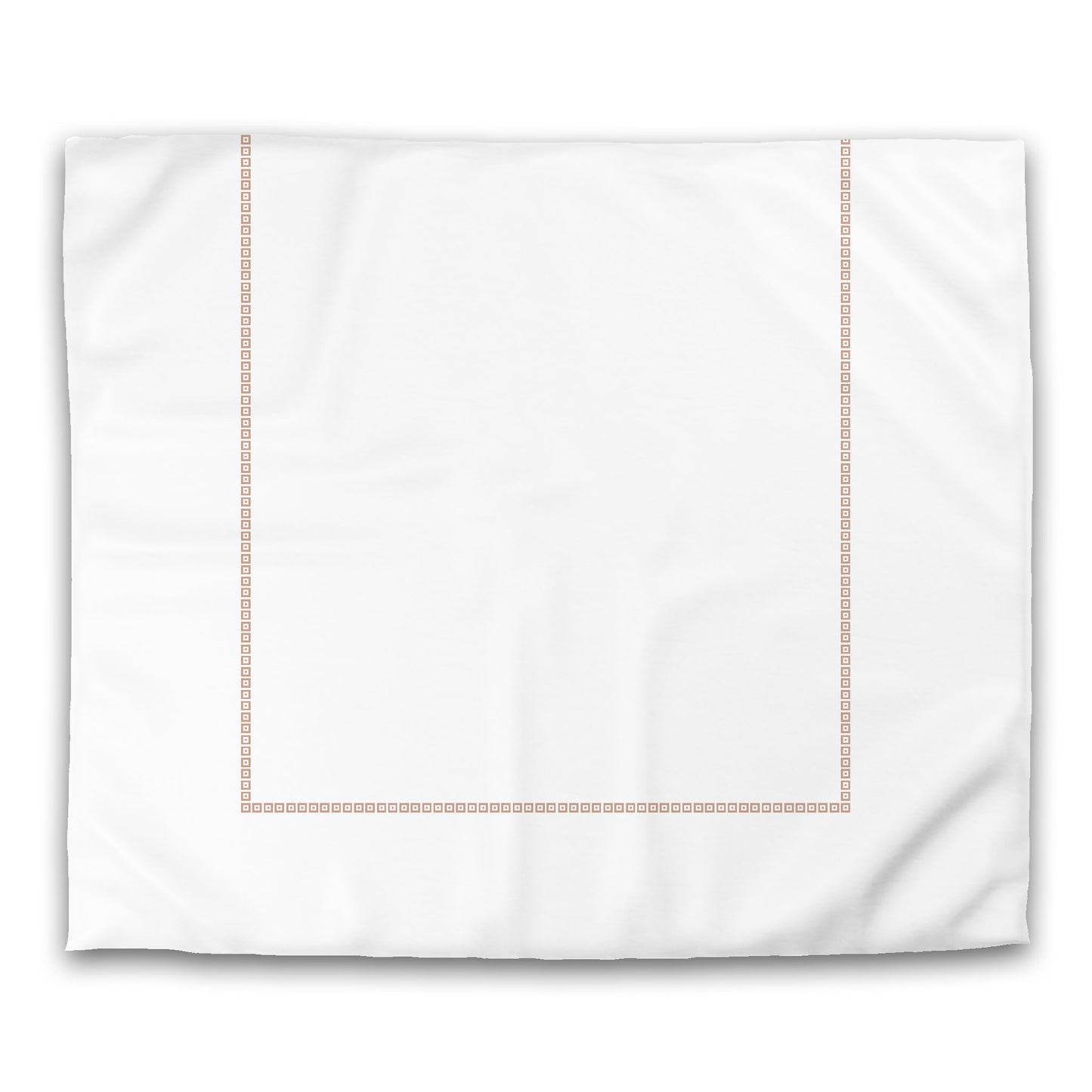 Off-white Cotton Sateen Duvet Cover, Salmon Repeating Square Motif Print, Classic Border, CSDU-1139-121, King - 269 x  234 cm / 106 x 92 inches