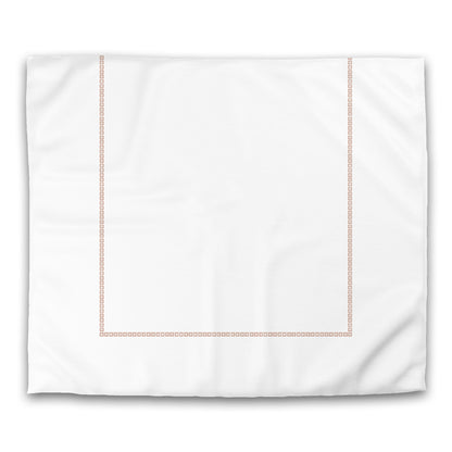 Off-white Cotton Sateen Duvet Cover, Salmon Repeating Square Motif Print, Classic Border, CSDU-1139-121, King - 269 x  234 cm / 106 x 92 inches