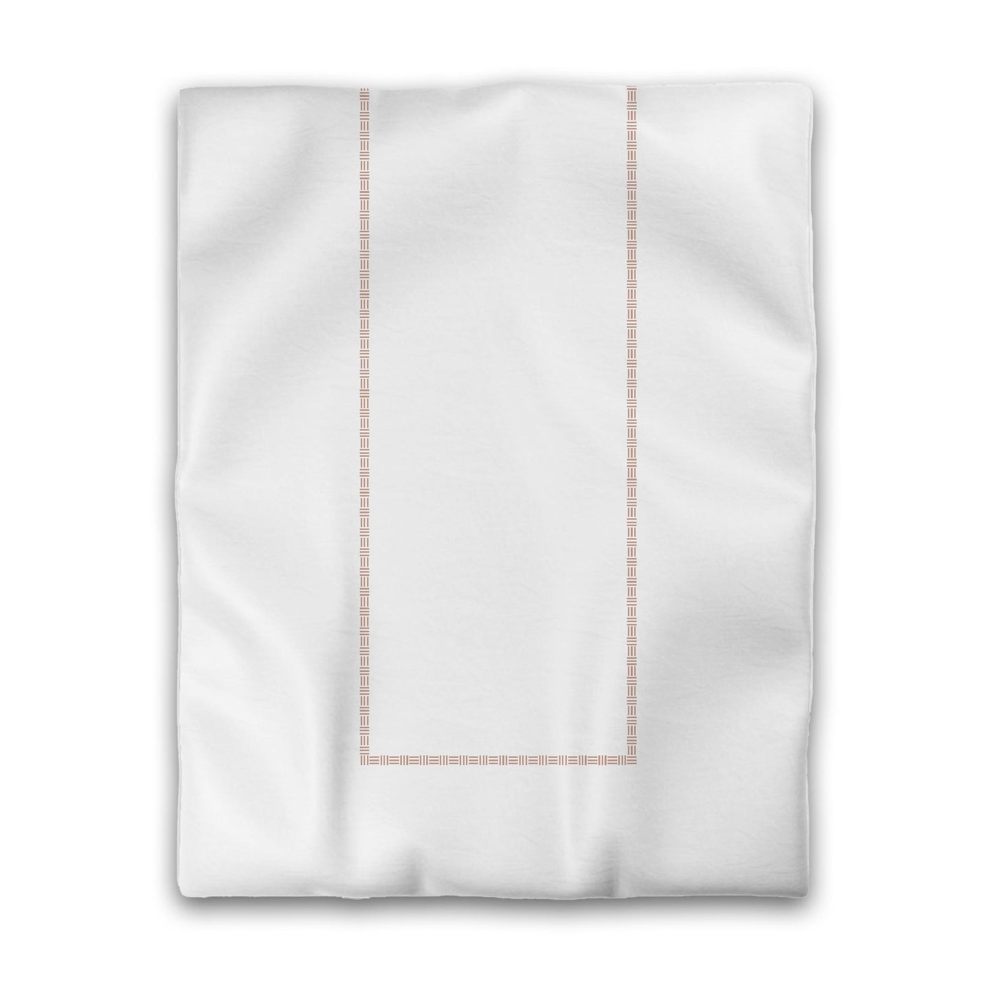 Off-white Cotton Sateen Duvet Cover, Salmon Single Weave Motif Print, Classic Border, CSDU-1139-141, Twin - 178 x 229 cm / 70 x 90 inches