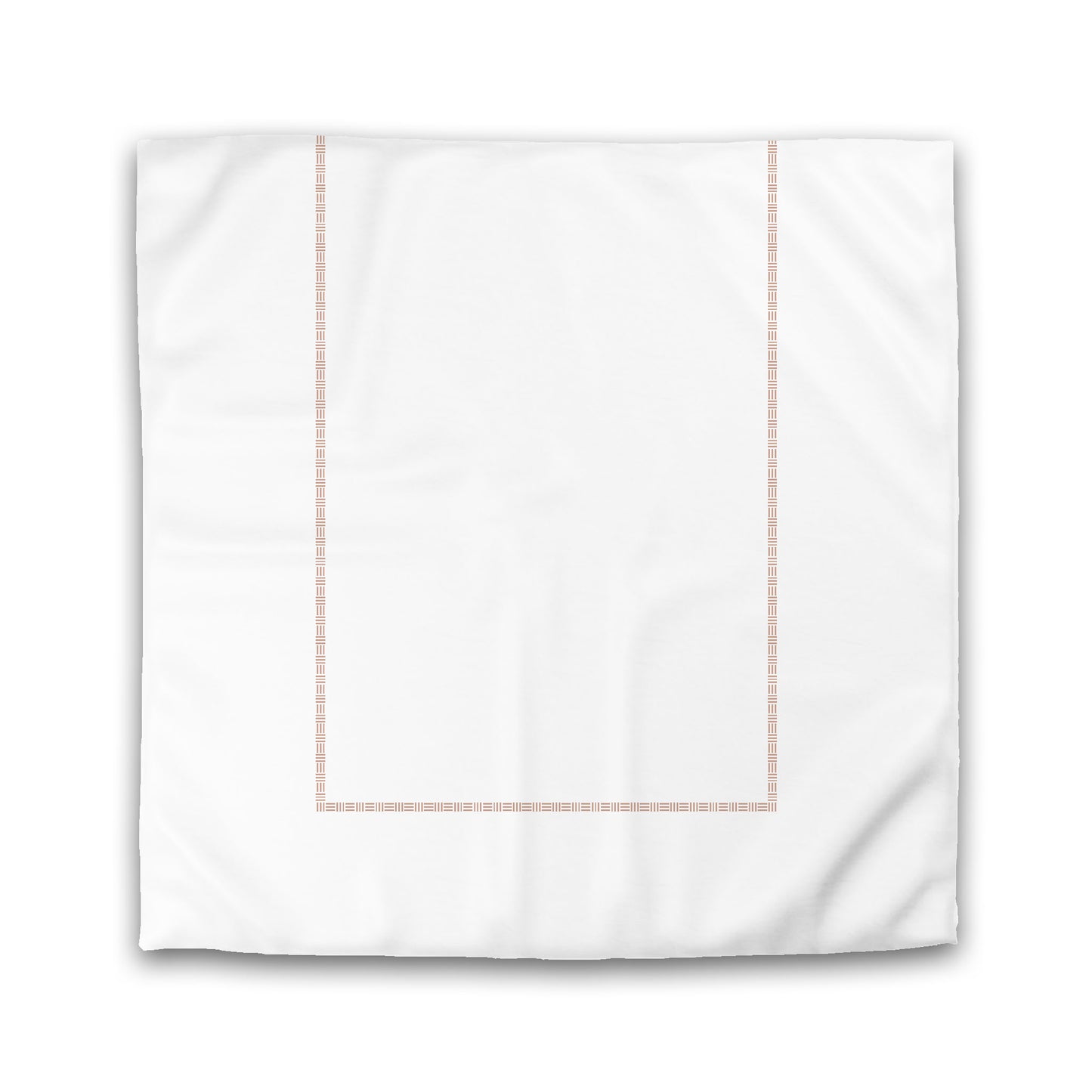 Off-white Cotton Sateen Duvet Cover, Salmon Single Weave Motif Print, Classic Border | CSDU-1139-141