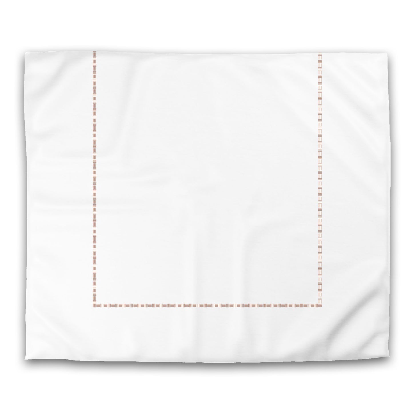 Off-white Cotton Sateen Duvet Cover, Salmon Single Weave Motif Print, Classic Border, CSDU-1139-141, King - 269 x  234 cm / 106 x 92 inches